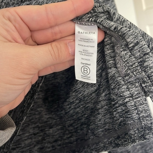 Athleta Uptempo Short Hoodie Pullover Charcoal Grey Long Sleeve - Picture 4 of 6